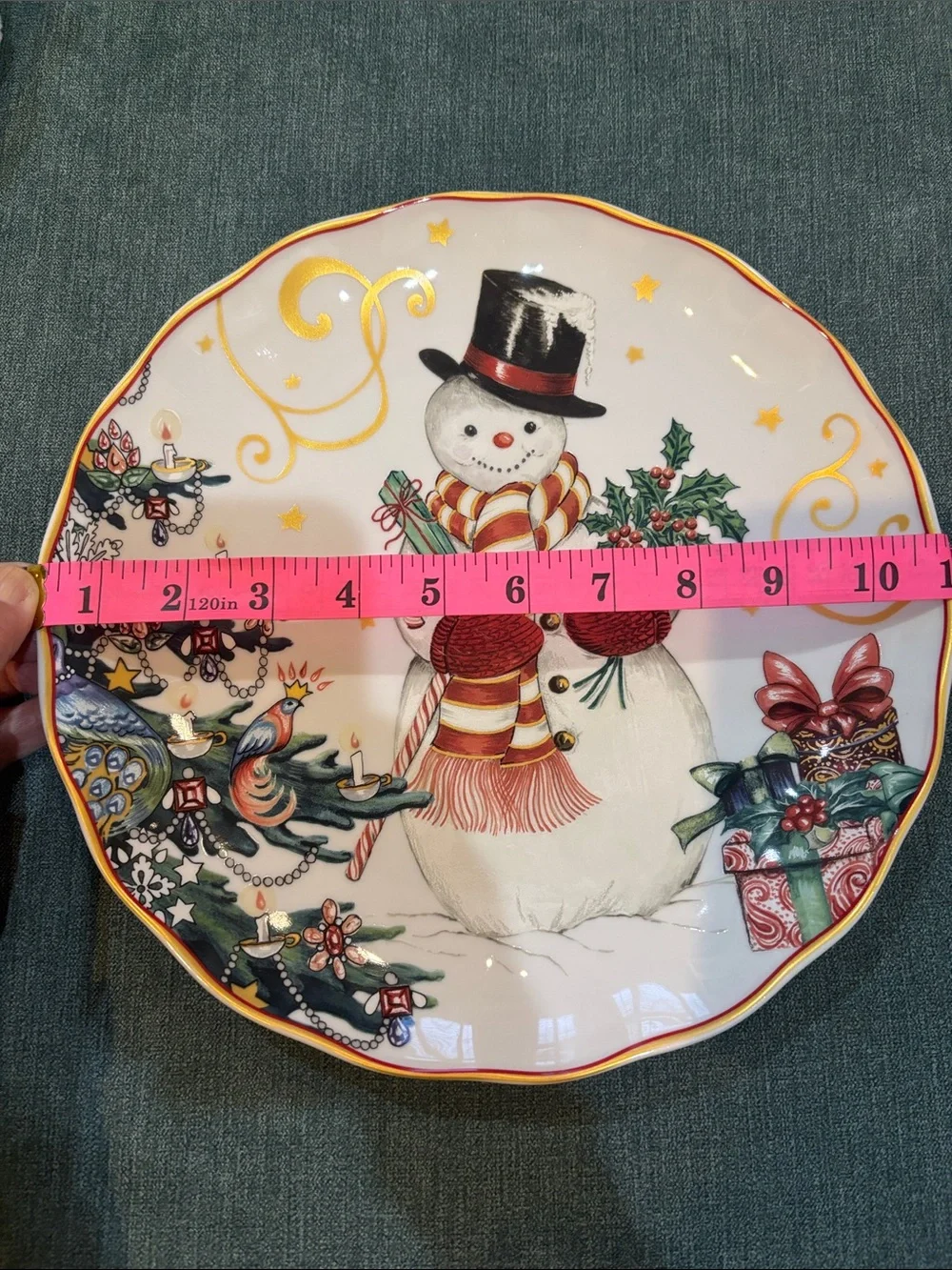 Williams Sonoma Snowman Twas the Night Before Christmas Dinner Plate